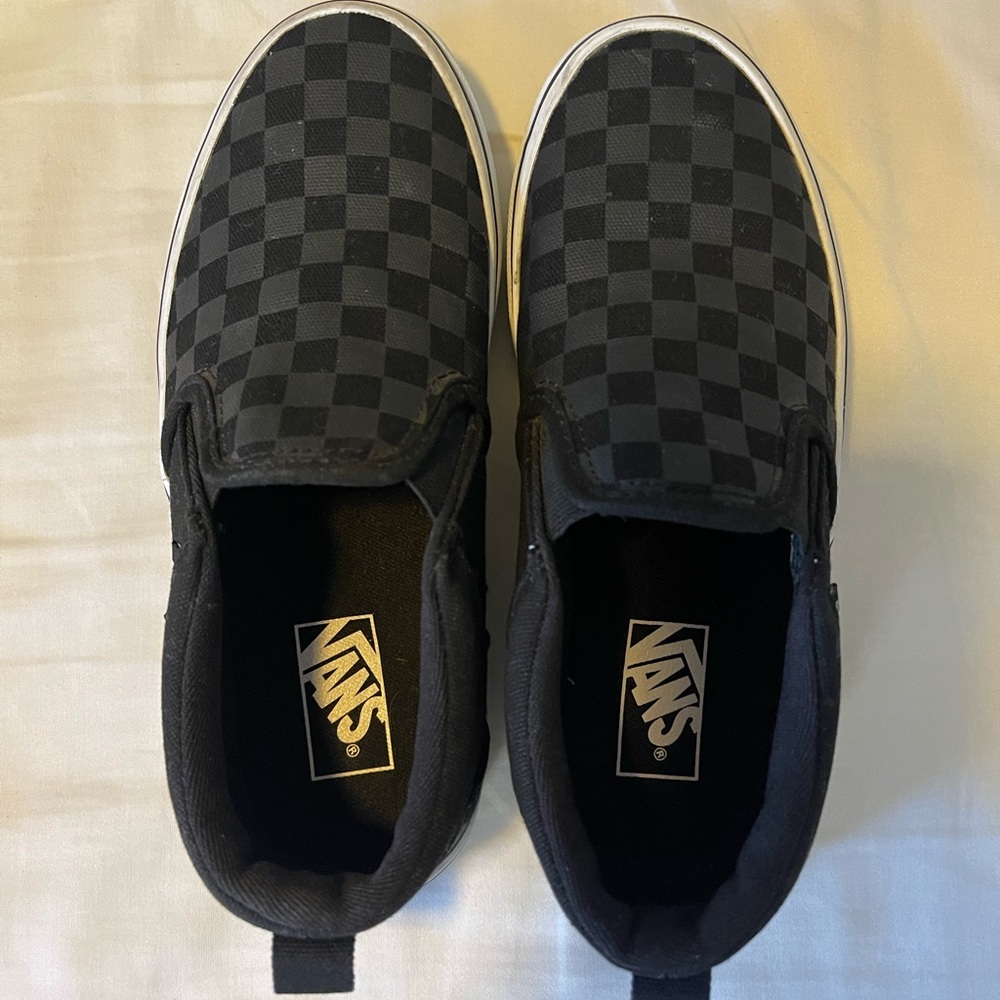 Vans Youth Checked Slip ons Size 2